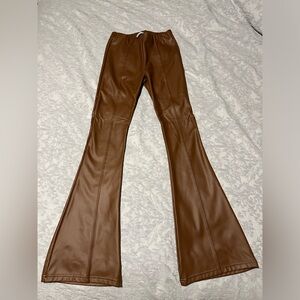 women’s brown Italian leather pants
